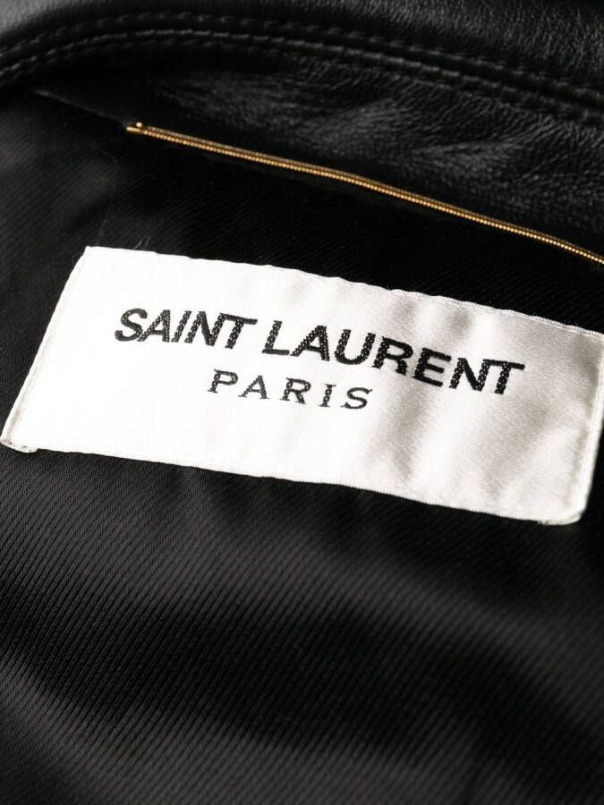Saint Laurent Leren jas Zwart