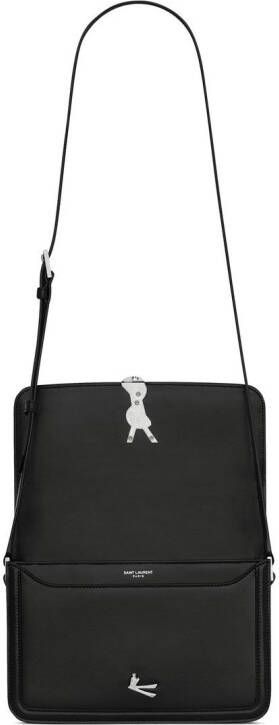 Saint Laurent Leren messengertas Zwart