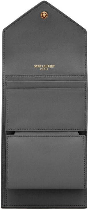 Saint Laurent Leren portemonnee Grijs