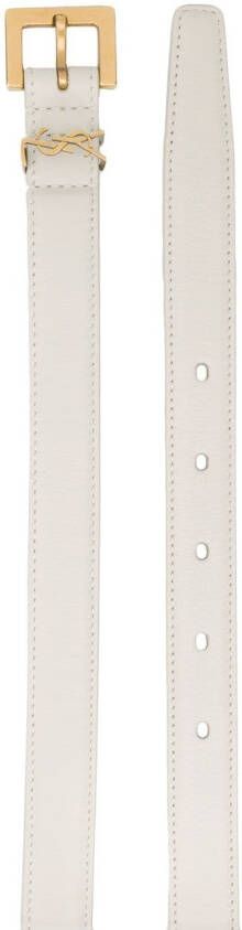 Saint Laurent Leren riem Wit