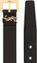 Saint Laurent Brede leren riem met monogram-logo Zwart - Thumbnail 2