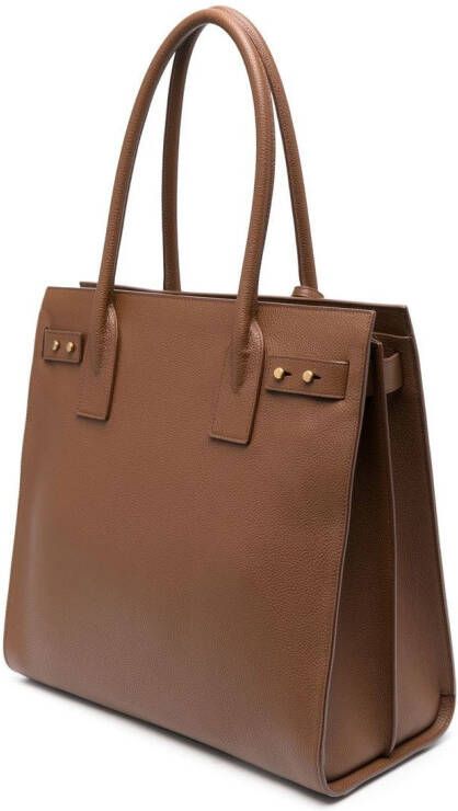 Saint Laurent Leren shopper Bruin