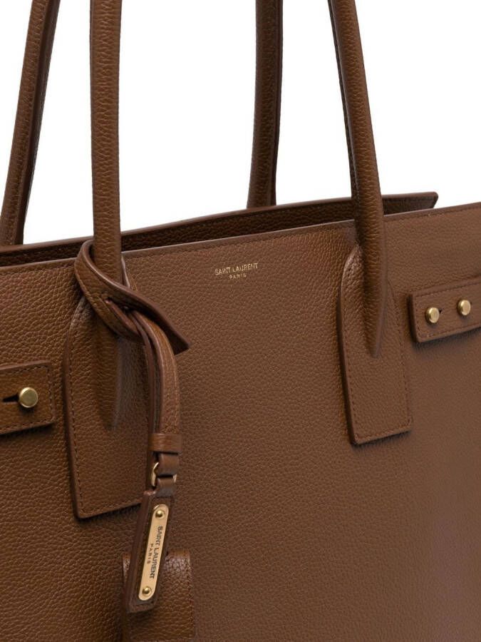 Saint Laurent Leren shopper Bruin