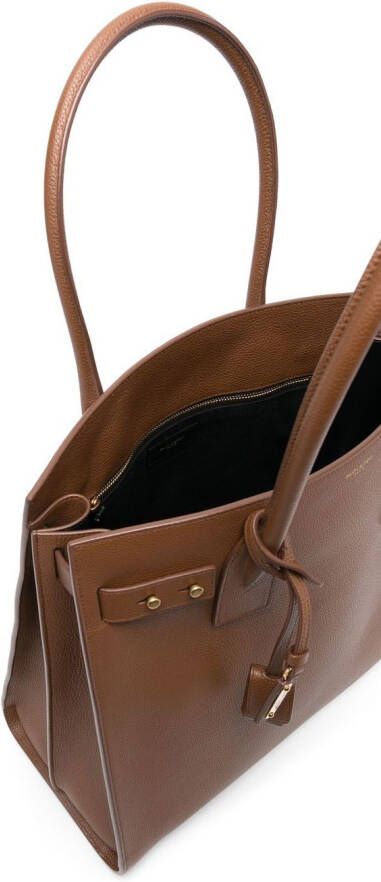 Saint Laurent Leren shopper Bruin