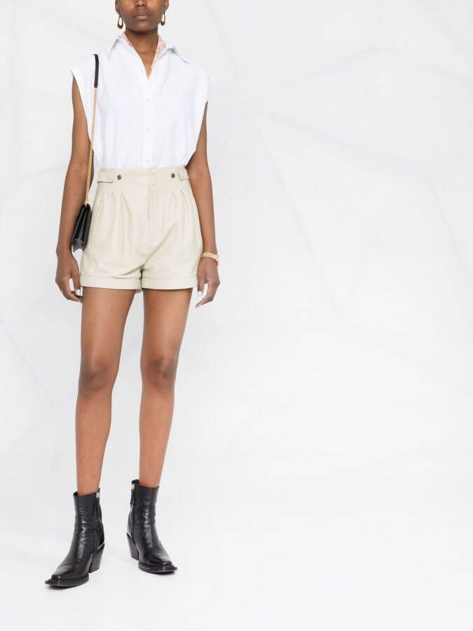 Saint Laurent Leren shorts Beige