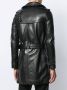 Saint Laurent Leren trenchcoat Zwart - Thumbnail 4