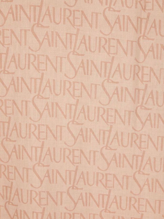 Saint Laurent Sjaal met jacquard logo Bruin