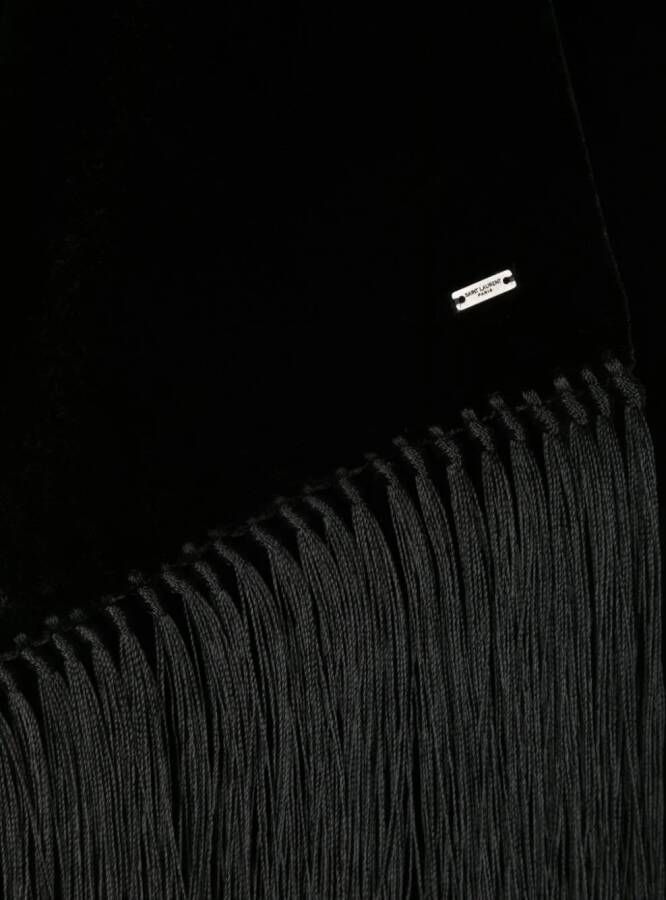 Saint Laurent Zijden sjaal Zwart
