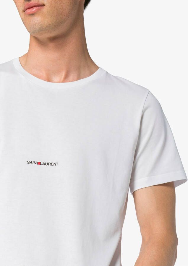 Saint Laurent T-shirt met logoprint Wit