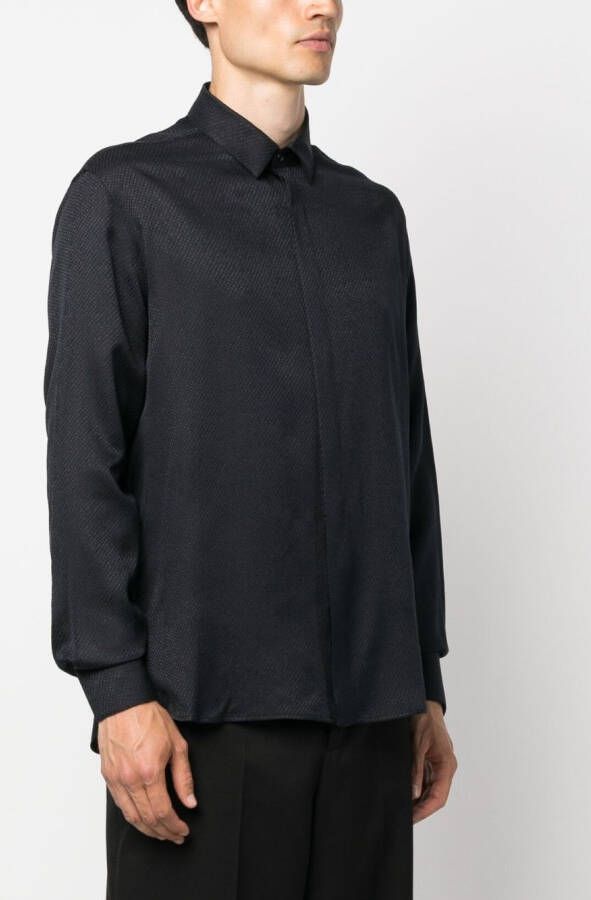 Saint Laurent Overhemd van linnen-zijdemix Zwart