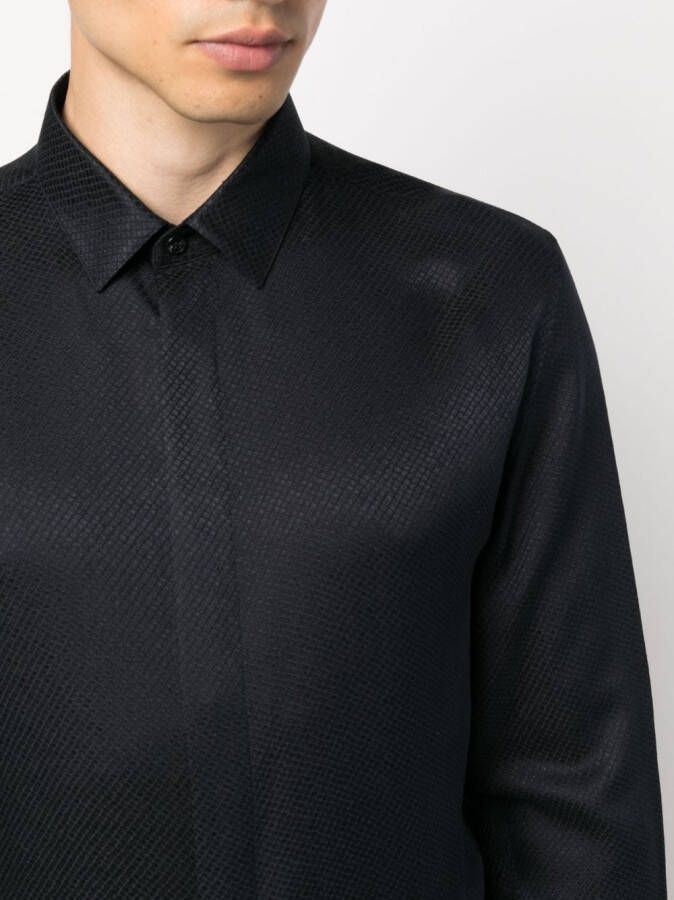 Saint Laurent Overhemd van linnen-zijdemix Zwart