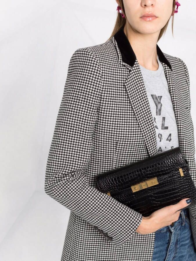 Saint Laurent Manhattan schoudertas met reliëf Zwart
