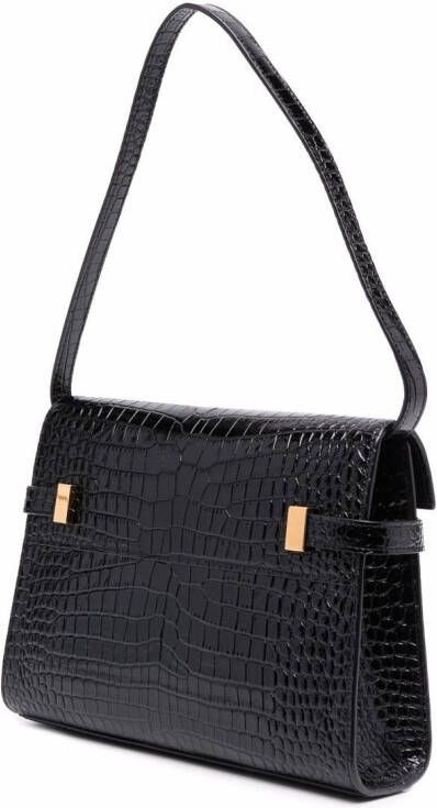 Saint Laurent Manhattan schoudertas met reliëf Zwart