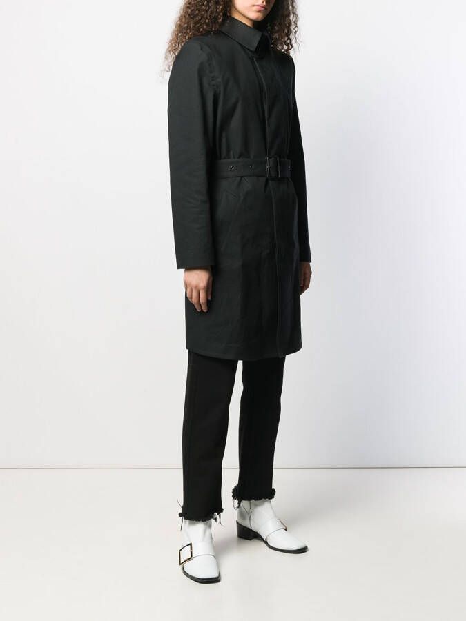 Saint Laurent Mantel met ceintuur Zwart