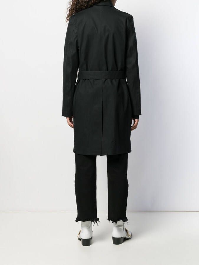 Saint Laurent Mantel met ceintuur Zwart