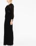 Saint Laurent Maxi-jurk met doorzichtig vlak Zwart - Thumbnail 4
