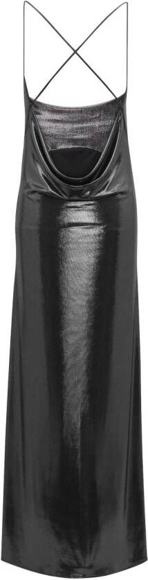 Saint Laurent Maxi-jurk met gedrapeerde rug Zwart