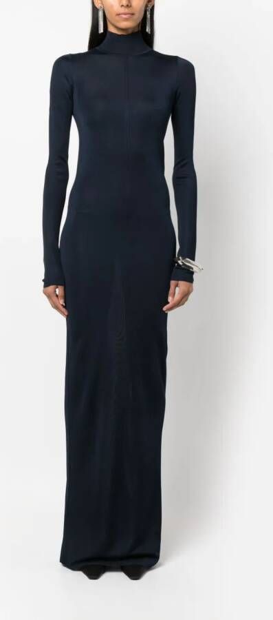 Saint Laurent Maxi-jurk met lange mouwen Blauw