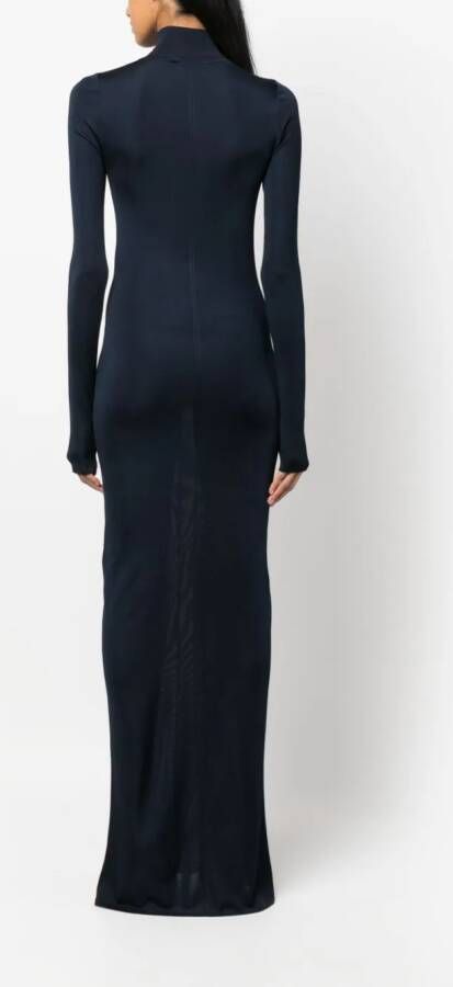 Saint Laurent Maxi-jurk met lange mouwen Blauw