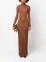 Saint Laurent Maxi-jurk met lange mouwen Bruin - Thumbnail 2