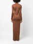 Saint Laurent Maxi-jurk met lange mouwen Bruin - Thumbnail 4