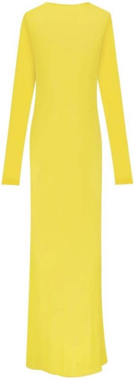 Saint Laurent Maxi-jurk met lange mouwen Geel