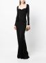 Saint Laurent Maxi-jurk met lange mouwen Zwart - Thumbnail 2