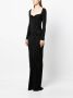 Saint Laurent Maxi-jurk met lange mouwen Zwart - Thumbnail 3