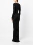 Saint Laurent Maxi-jurk met lange mouwen Zwart - Thumbnail 4