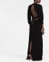 Saint Laurent Maxi-jurk met open rug Zwart - Thumbnail 2
