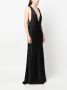 Saint Laurent Maxi-jurk met V-hals Zwart - Thumbnail 3