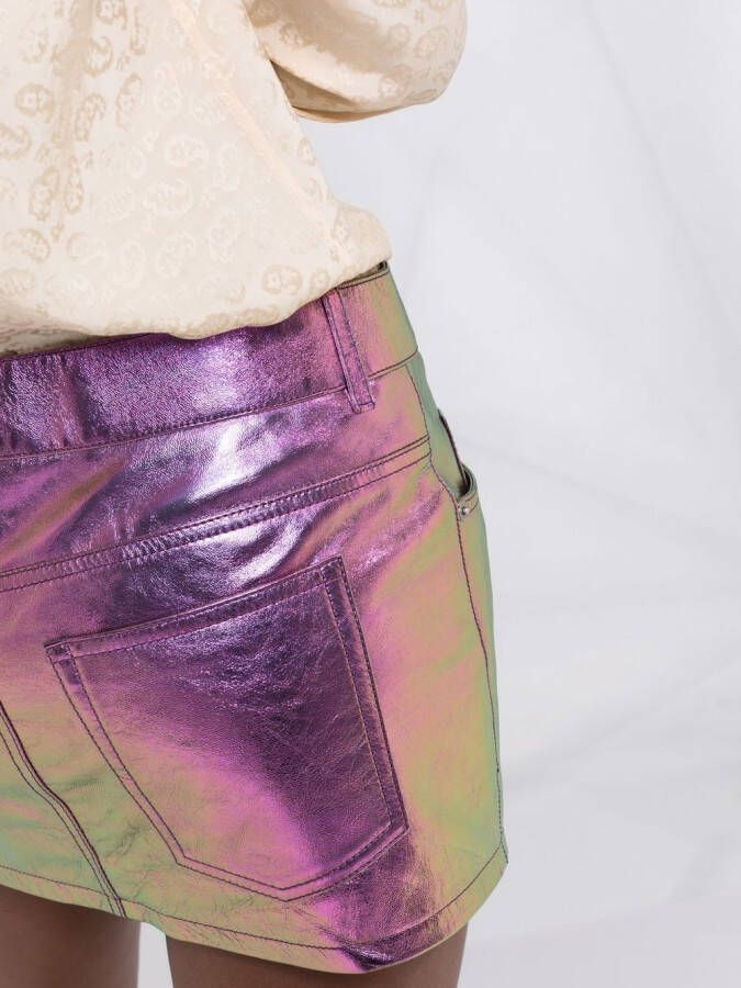 Saint Laurent Mini-rok met holografisch effect Paars
