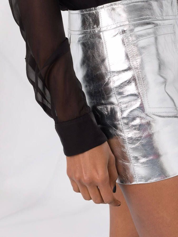 Saint Laurent Metallic rok Zilver