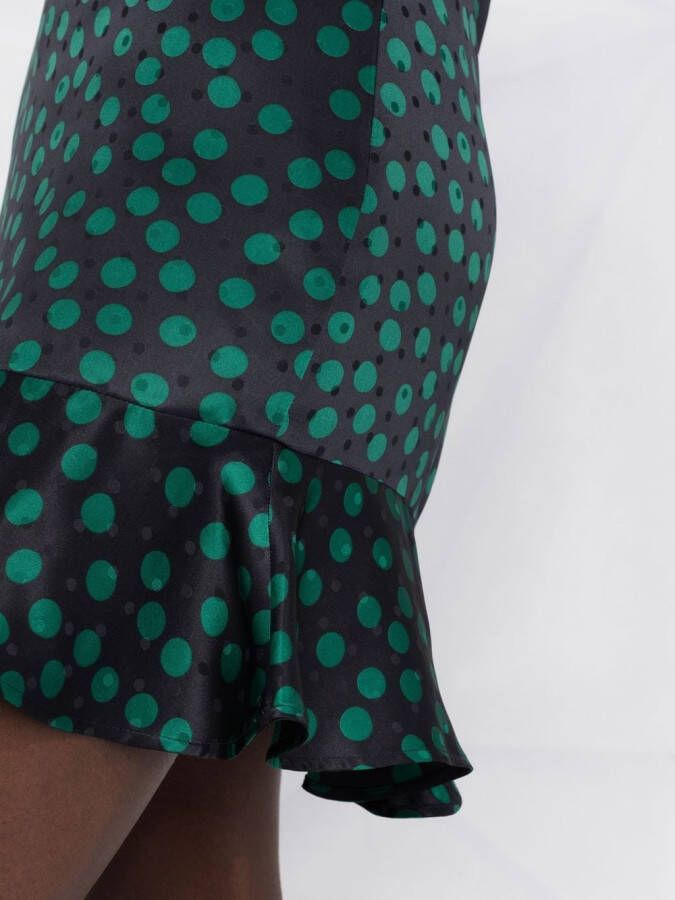 Saint Laurent Midi-jurk met korte mouwen Blauw