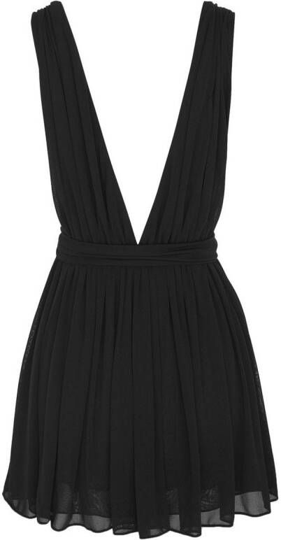 Saint Laurent Mini-jurk met borduurwerk Zwart