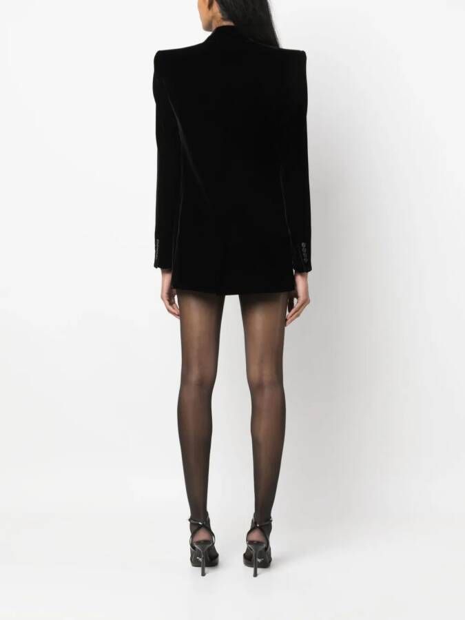 Saint Laurent Mini-jurk met dubbele rij knopen Zwart
