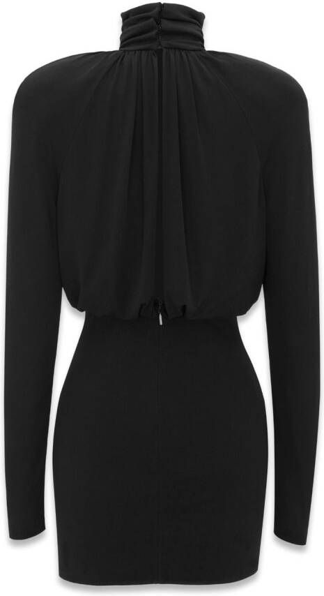 Saint Laurent Mini-jurk met gedrapeerd vlak Zwart