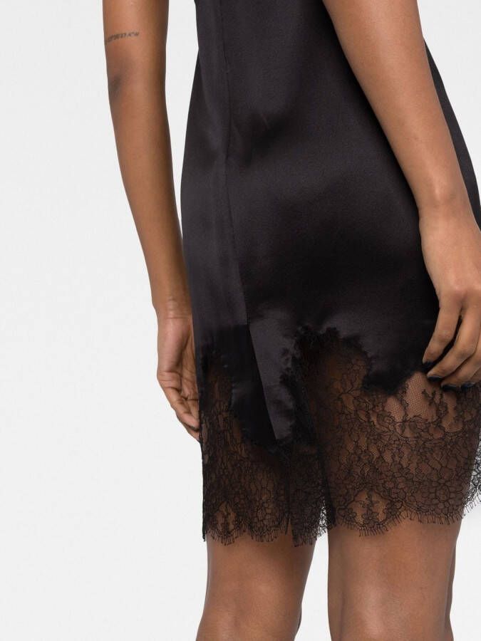 Saint Laurent Mini-jurk met kant Zwart