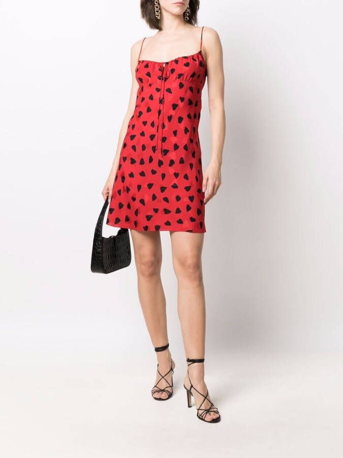 Saint Laurent Mini-jurk met print Rood