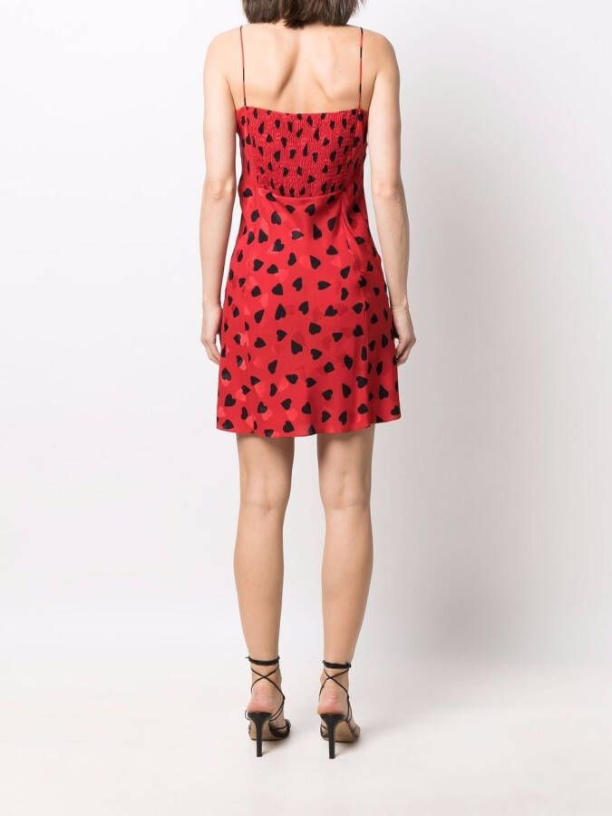 Saint Laurent Mini-jurk met print Rood