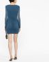 Saint Laurent Mini-jurk met ruches Blauw - Thumbnail 4