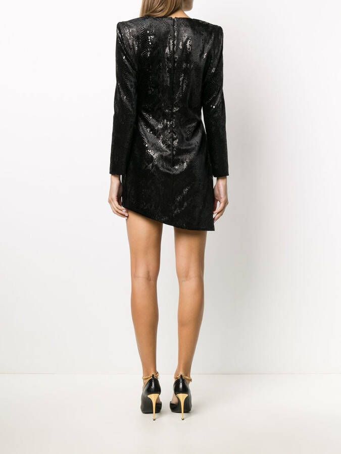 Saint Laurent Mini-jurk met slangenhuid-effect Zwart