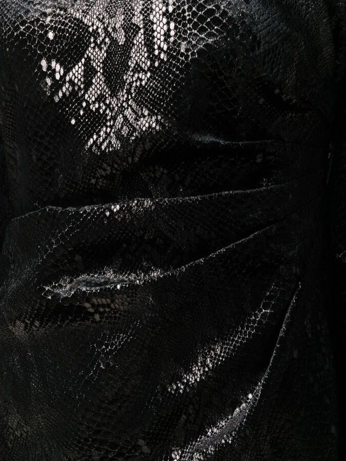 Saint Laurent Mini-jurk met slangenhuid-effect Zwart