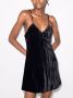 Saint Laurent Fluwelen mini-jurk Zwart - Thumbnail 2