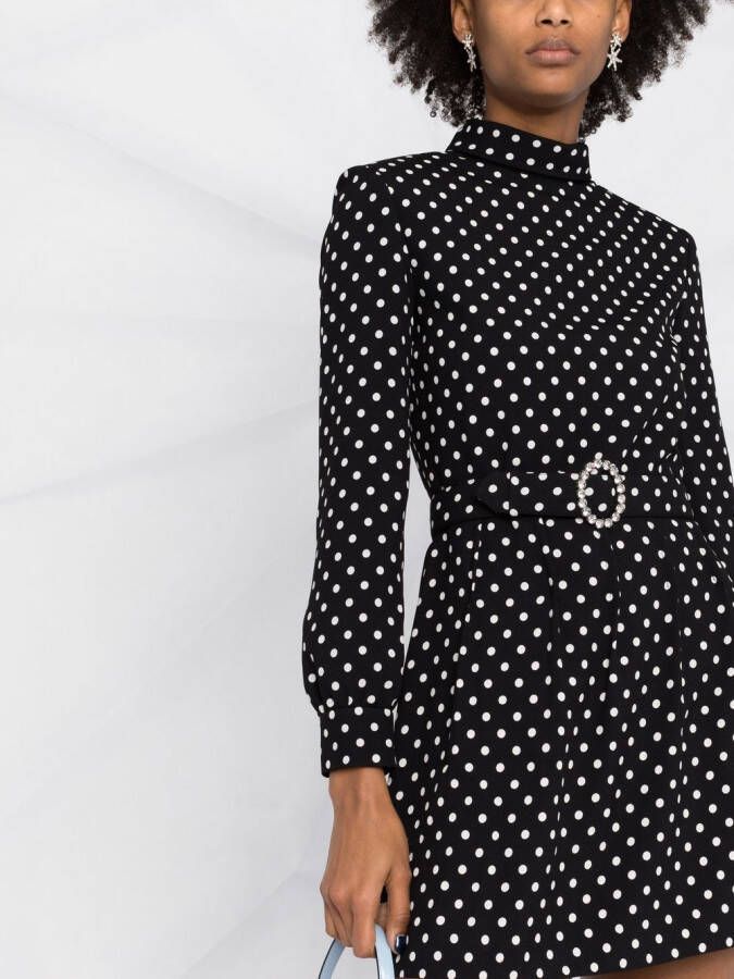Saint Laurent Mini-jurk met stippen Zwart
