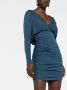 Saint Laurent Mini-jurk met V-hals Blauw - Thumbnail 5