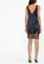 Saint Laurent Mini-jurk met V-hals Blauw - Thumbnail 3