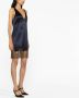 Saint Laurent Mini-jurk met V-hals Blauw - Thumbnail 4