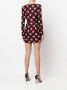 Saint Laurent Mini-jurk met watervalhals Zwart - Thumbnail 4