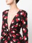 Saint Laurent Mini-jurk met watervalhals Zwart - Thumbnail 5